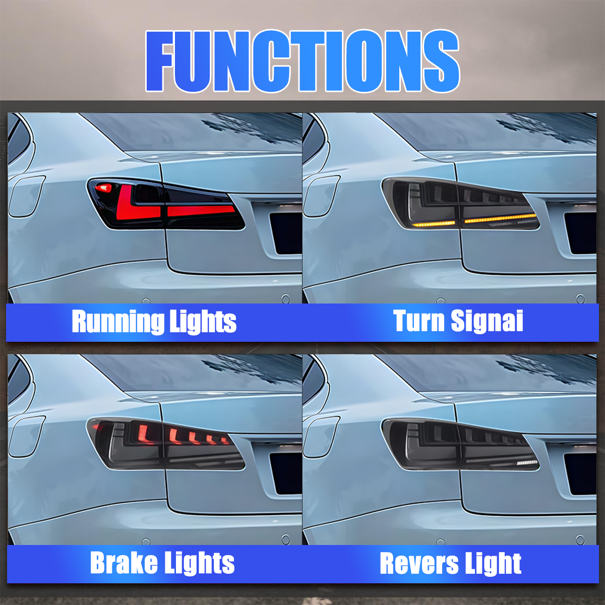 Lexus IS 2006-2012 RGB Tail Lights - ClutchBlaze