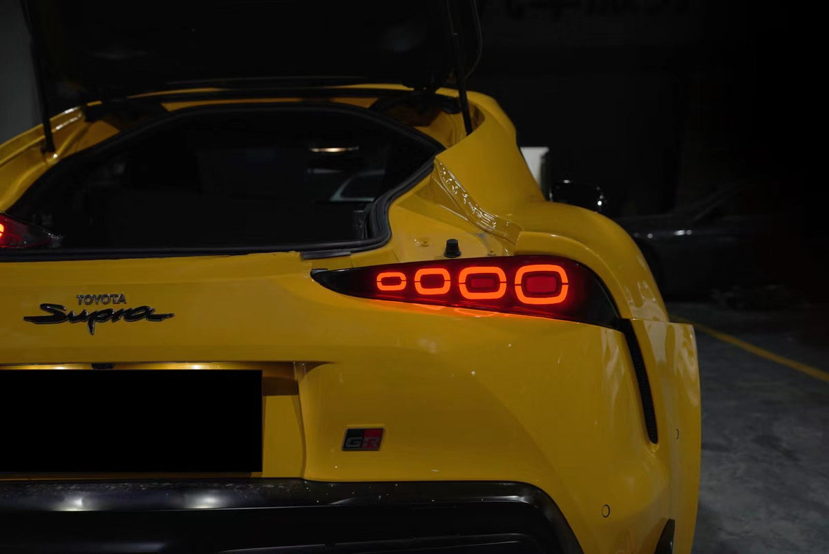 display of Toyota Supra LED Tail lights EFFECT