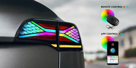 RGB AN led Tesla remote and app control of 