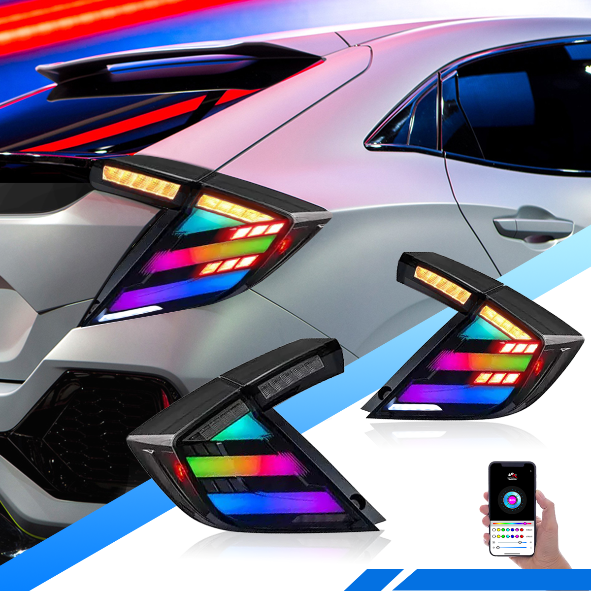 Honda Civic Hatchback 2016-2021 Tail Lights - ClutchBlaze