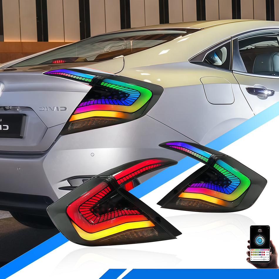 Honda Civic Sedan 16-21 Tail Lights (Starry Sky Style）