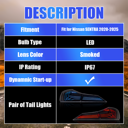 Nissan Sentra 2020-2025 PulseRay Tail Lights - ClutchBlaze