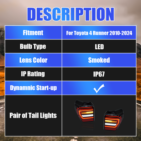 Toyota 4Runner 2010-2024 Tail Lights - ClutchBlaze