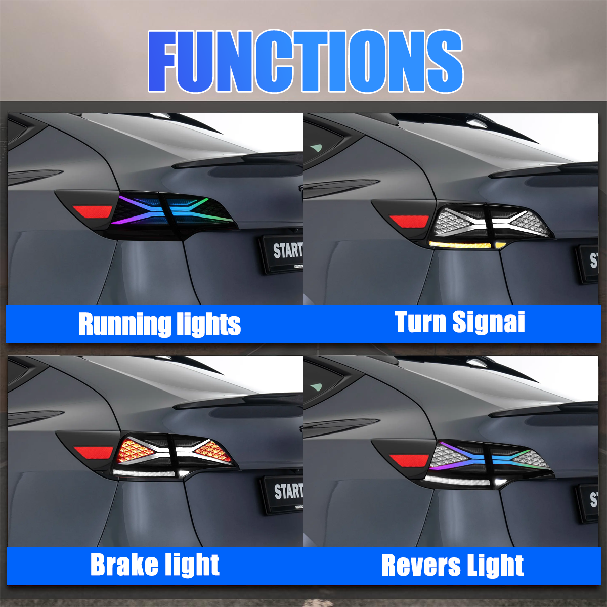 Tesla Model 3/Y 2020-2024 RGB Tail Lights - ClutchBlaze