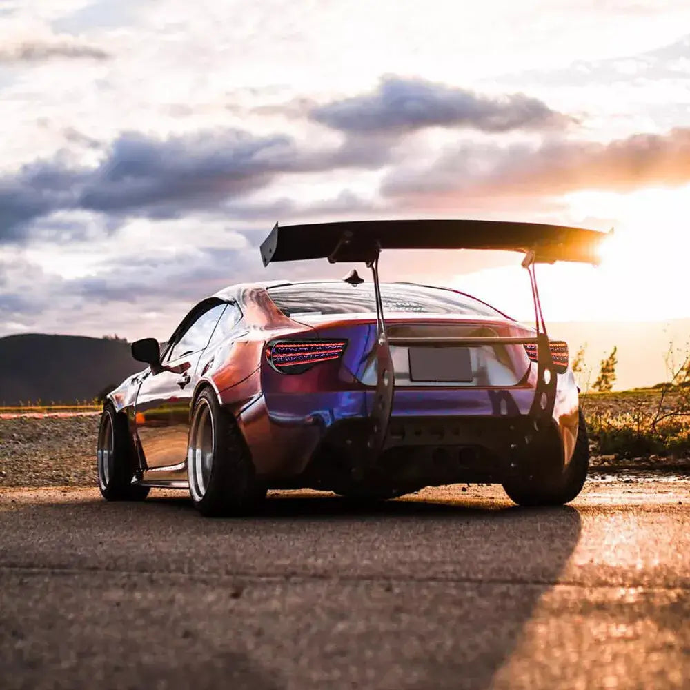 TOYOTA 86 taillights in the sunset