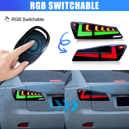 Lexus IS 2006-2012 RGB Tail Lights - ClutchBlaze